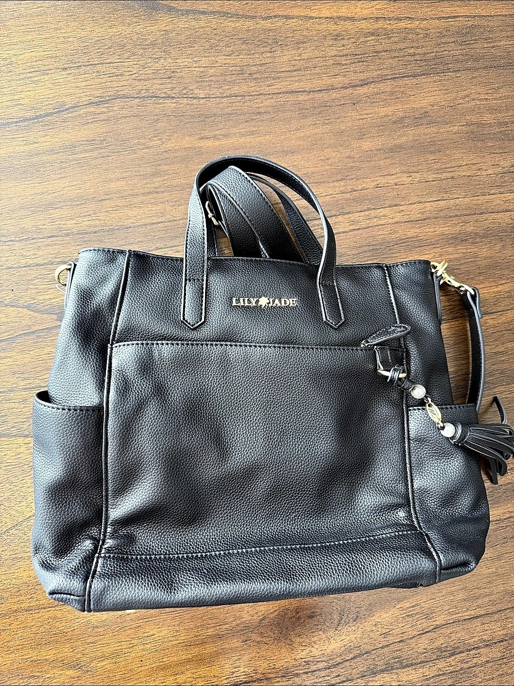 Lily Jade Brittany Convertible Tote Black Bag